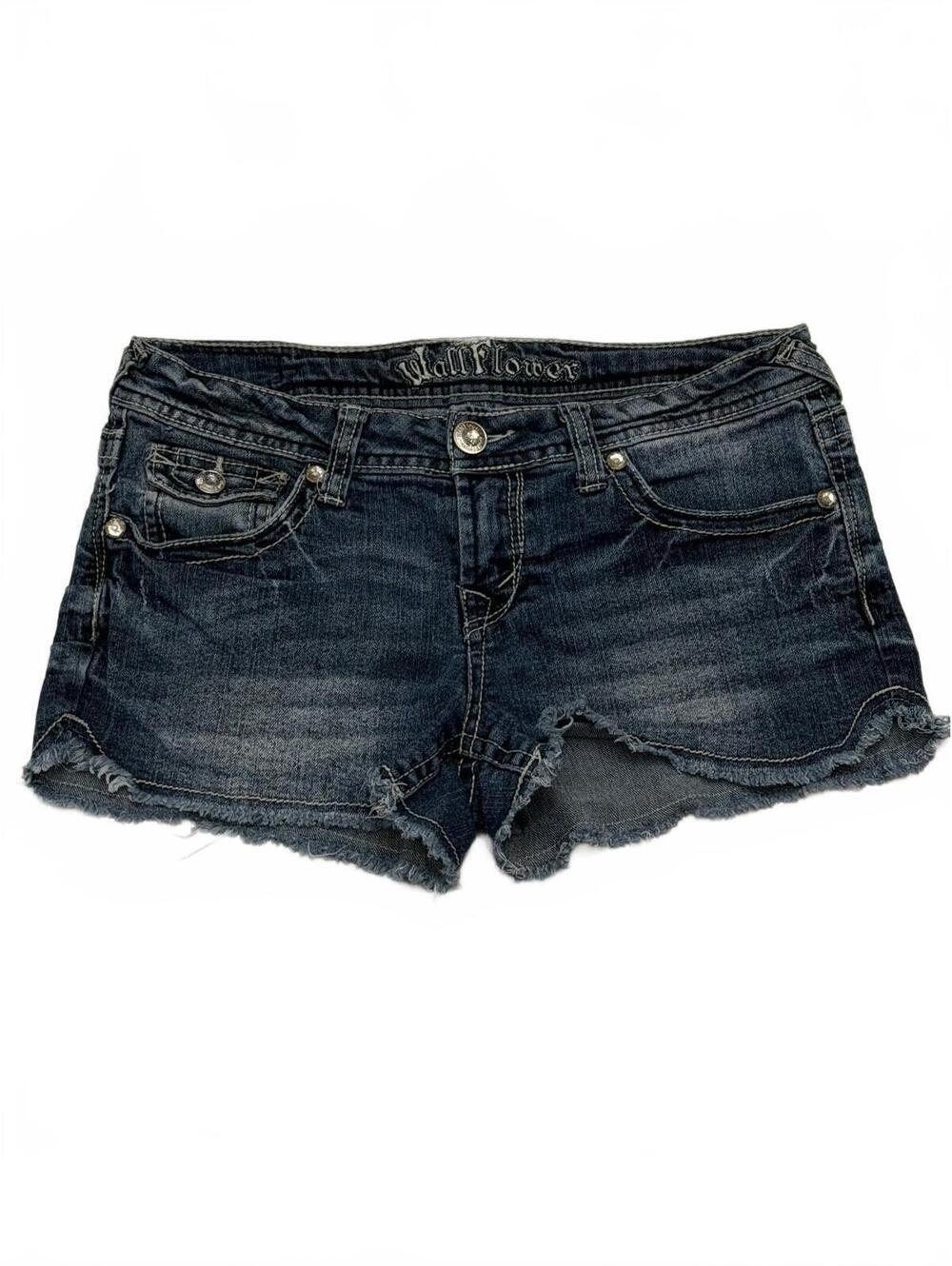 WallFlower luscious curvy bling american flag denim shorts rhinestone Y2K style